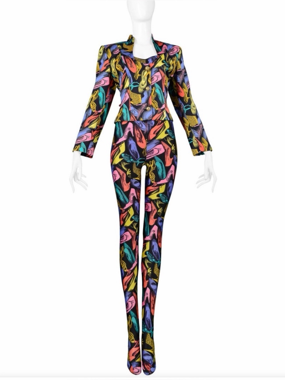 Salvatore Ferragamo Multicolor Printed Jumpsuit Set - Black Base